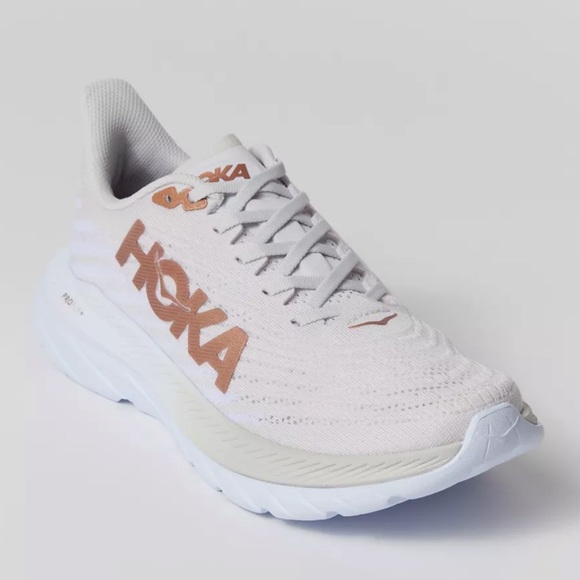 Hoka One One Shoes - Hoka Mach 5 Running Shoes White Copper Size 8.5 Womens